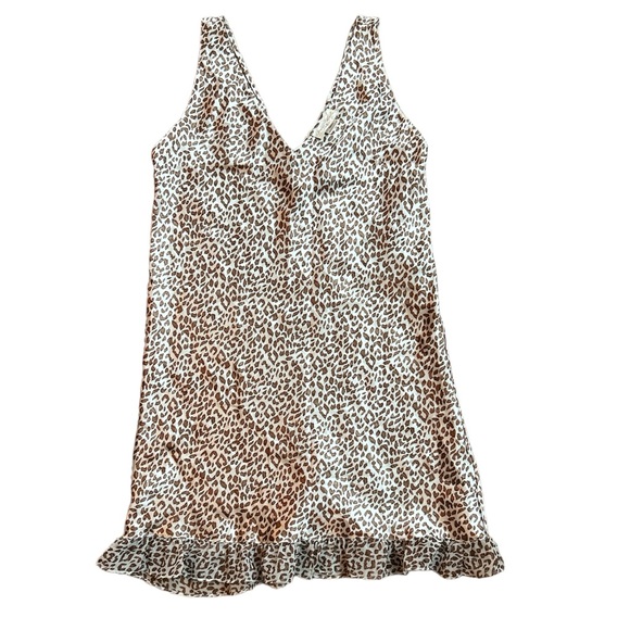 Vintage 90s Leopard Print Slip Dress Lingerie Size:Small Mob Wife Aesthetic - Picture 1 of 3